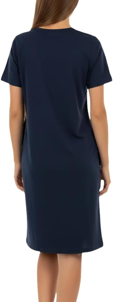 Mädchen Nachthemd mit kurzem Arm, weicher Single-Jersey aus 100% Bauwollle, mit Eulen oder Faultier