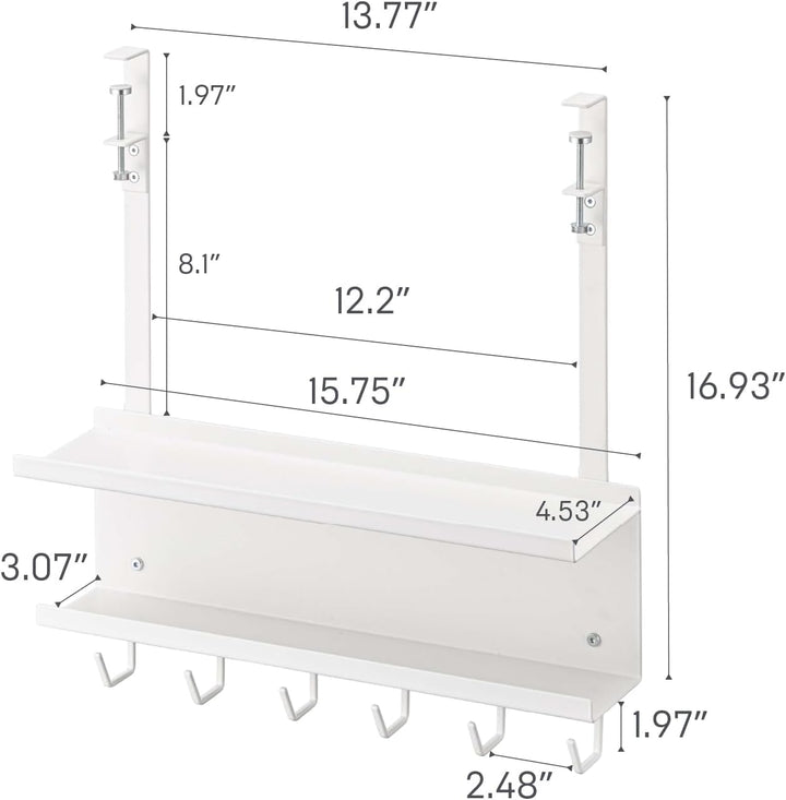 Yamazaki 5461 SMART Unter-Tisch Kabel- & Router-Organizer, weiss, Stahl, Minimalistisches Design Wei