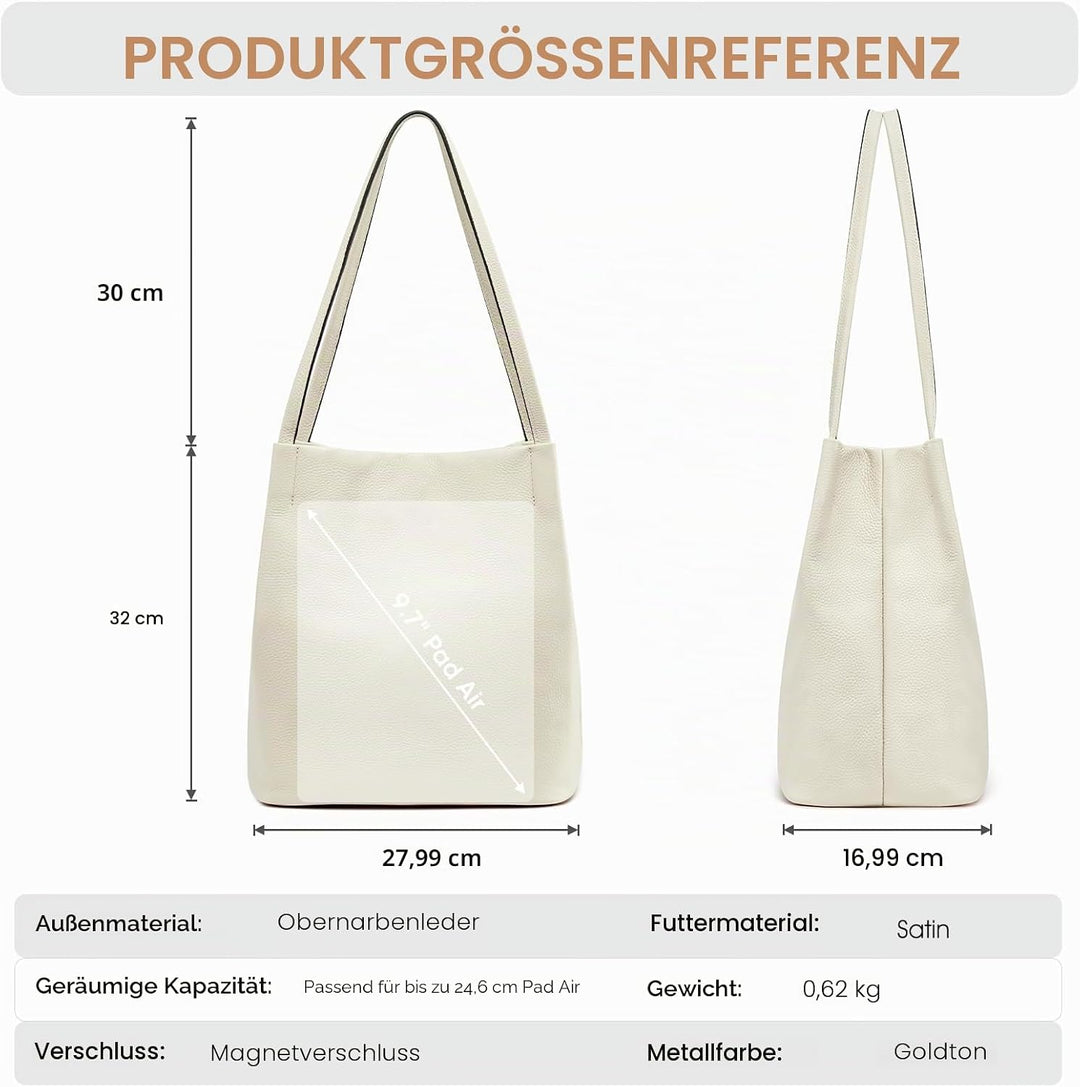 Kattee Damen Handtaschen und Tragetaschen aus weichem Echtleder Schultertasche mit magnetischem Druc