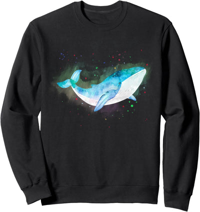 Wal Pulli Buckelwal im Universum Regenbogen Blauwal Sweatshirt
