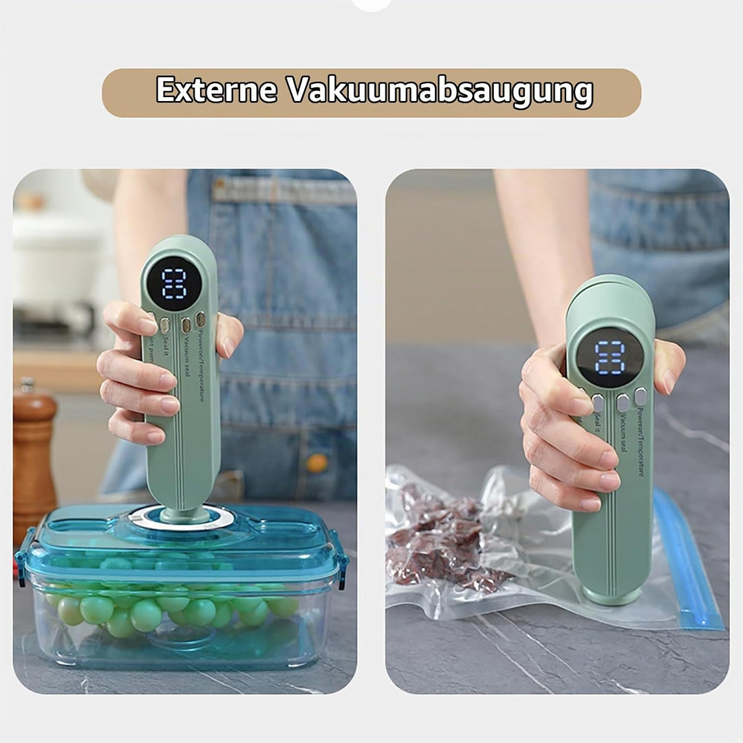 Mini Vakuumiergerät, Tragbar Vakuumierer für kontinuierliches Arbeiten mit hoher Geschwindigkeit, Fo