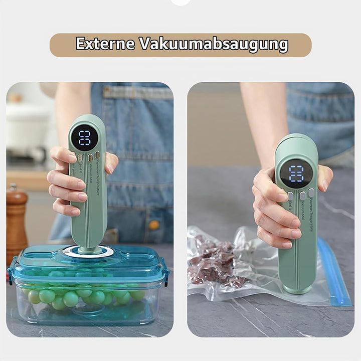 Mini Vakuumiergerät, Tragbar Vakuumierer für kontinuierliches Arbeiten mit hoher Geschwindigkeit, Fo