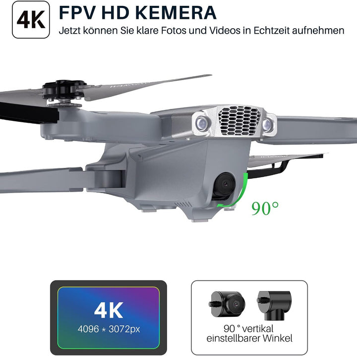 SYMA RC Drohne mit Kamera 4K HD faltbar FPV Quadrocopter ferngesteuert Flugzeug GPS WiFi Return Home
