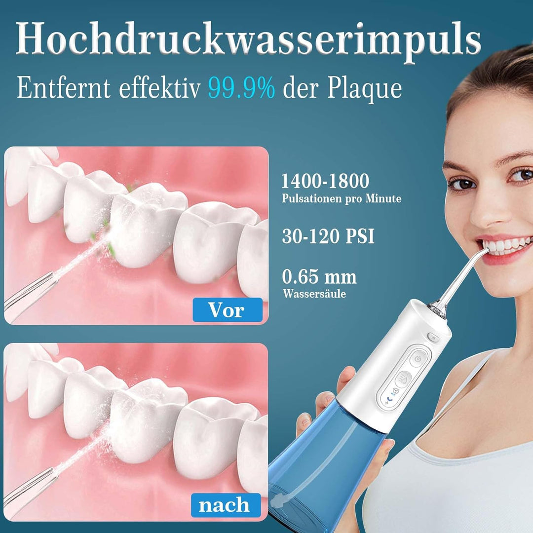 SURFOU Munddusche Kabellos Water Flosser for Teeth, Elektrische Zahnzwischenraumreiniger Oral Irriga