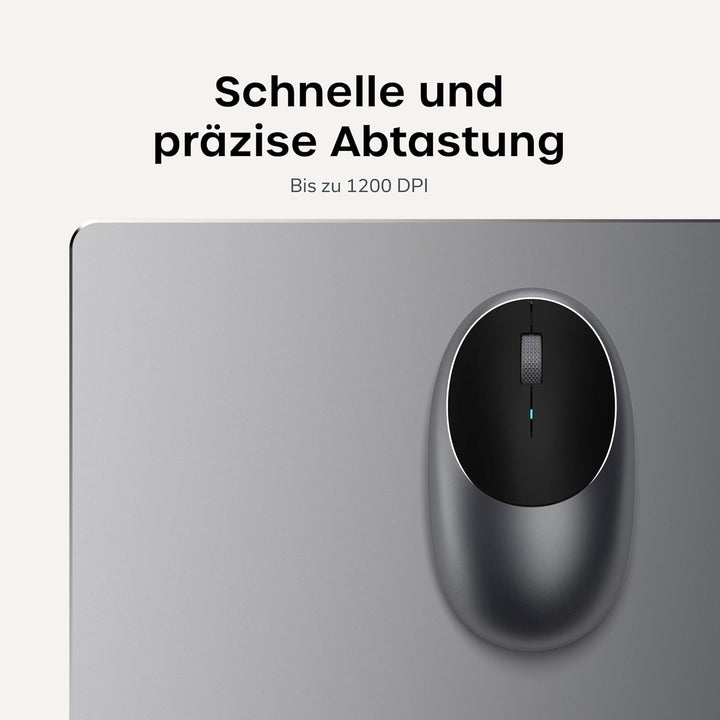 SATECHI Aluminium M1 kabellose Bluetooth-Maus mit wiederaufladbarem Typ-C-Anschluss – Für M2/M1 MacB