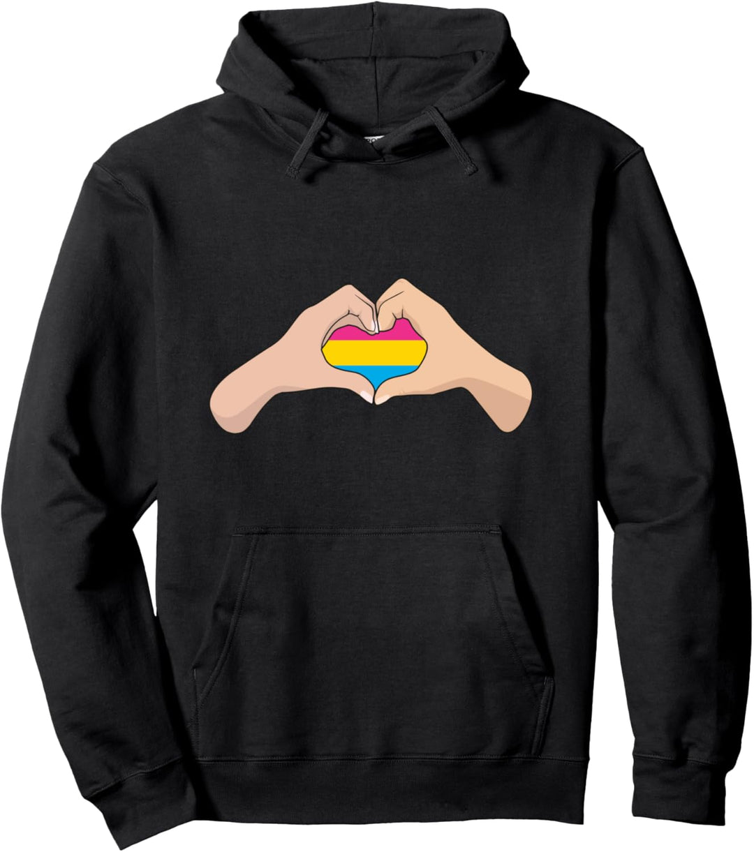 LGBTQ Pansexual Pride Flag — Hand Herz Zeichen Pansexual Pullover Hoodie