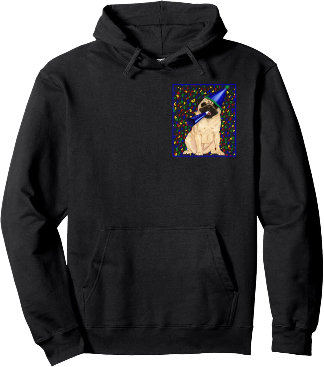 Feier Mops - Hund in einem Partyhut Pullover Hoodie