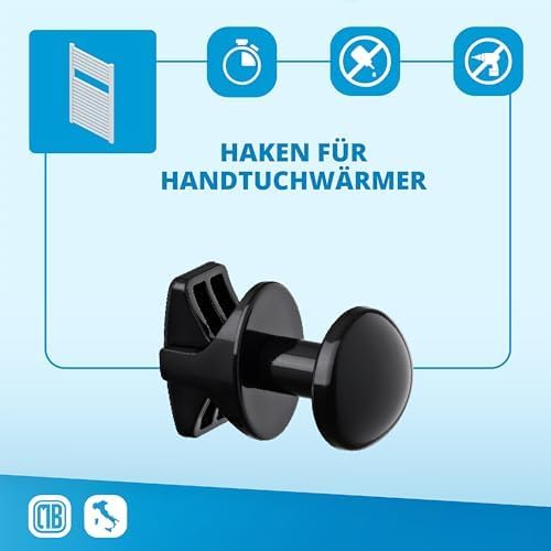 1 Paar GRIP - Handtuchhalter ohne Bohren für das Badezimmer, selbstschraubend am Badheizkörper, ohne