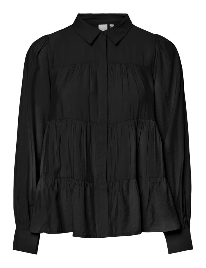 Y.A.S Damen Yaspala Ls Shirt S. Noos Hemd/Bluse M Schwarz, M Schwarz