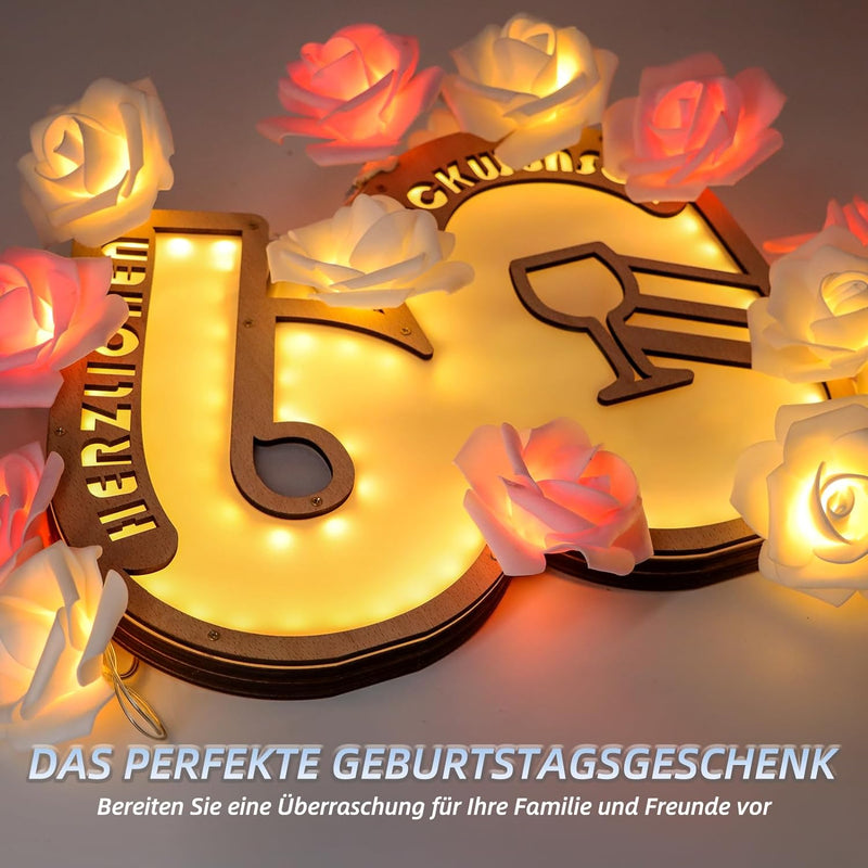 Giftota - Upgrade 2024 Originelle 40 Geburtstag Geschenk mit LED Lichterkette Frauen & Männer - Geld