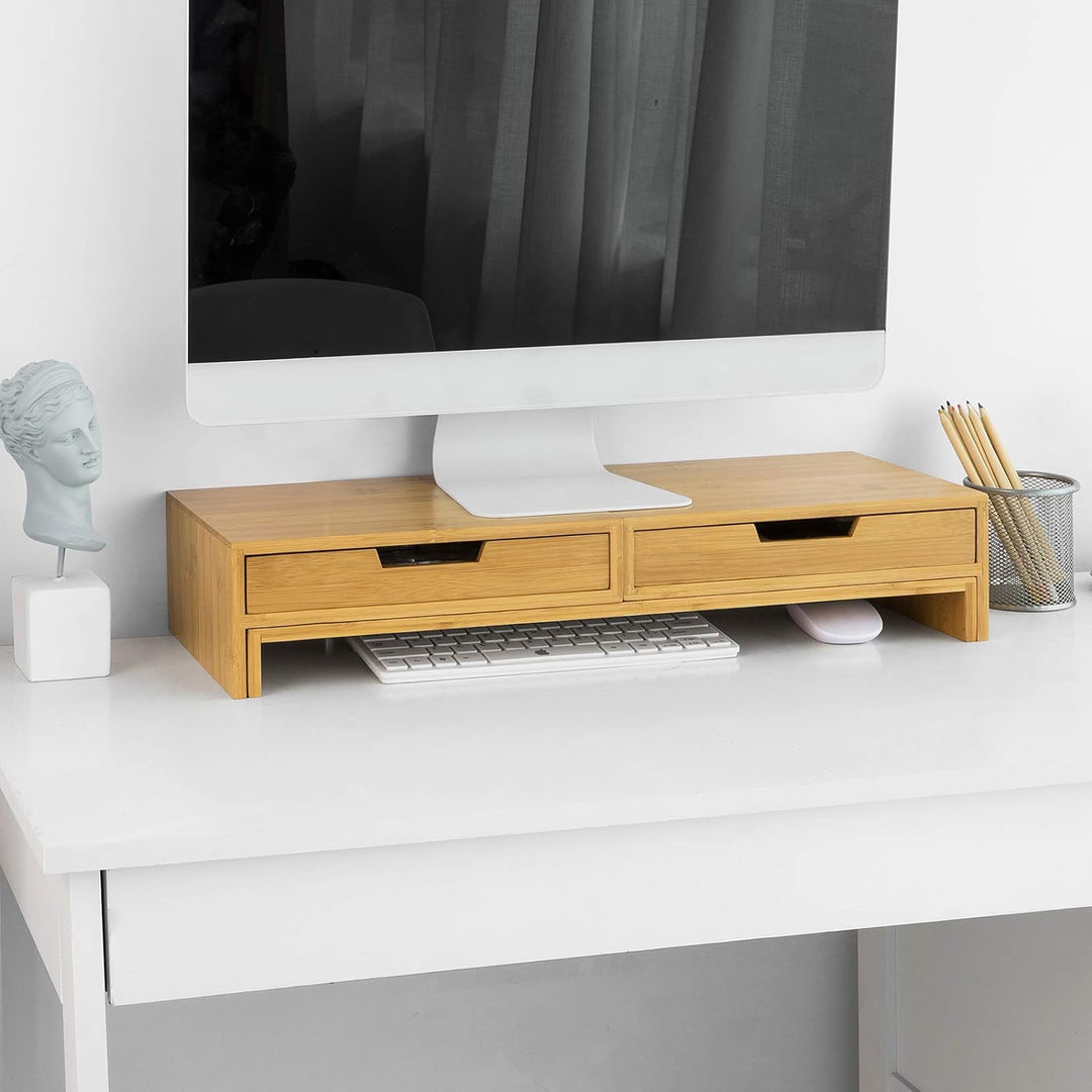 SoBuy BBF04-N Design Monitorerhöhung für 2 Monitore Monitorständer Bildschirmständer Notebookständer