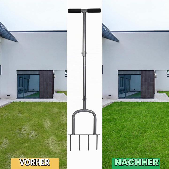 BARAYSTUS Manueller Rasenlüfter Höhenverstellbarer Manueller Rasenlüfter für verdichtete Böden und R