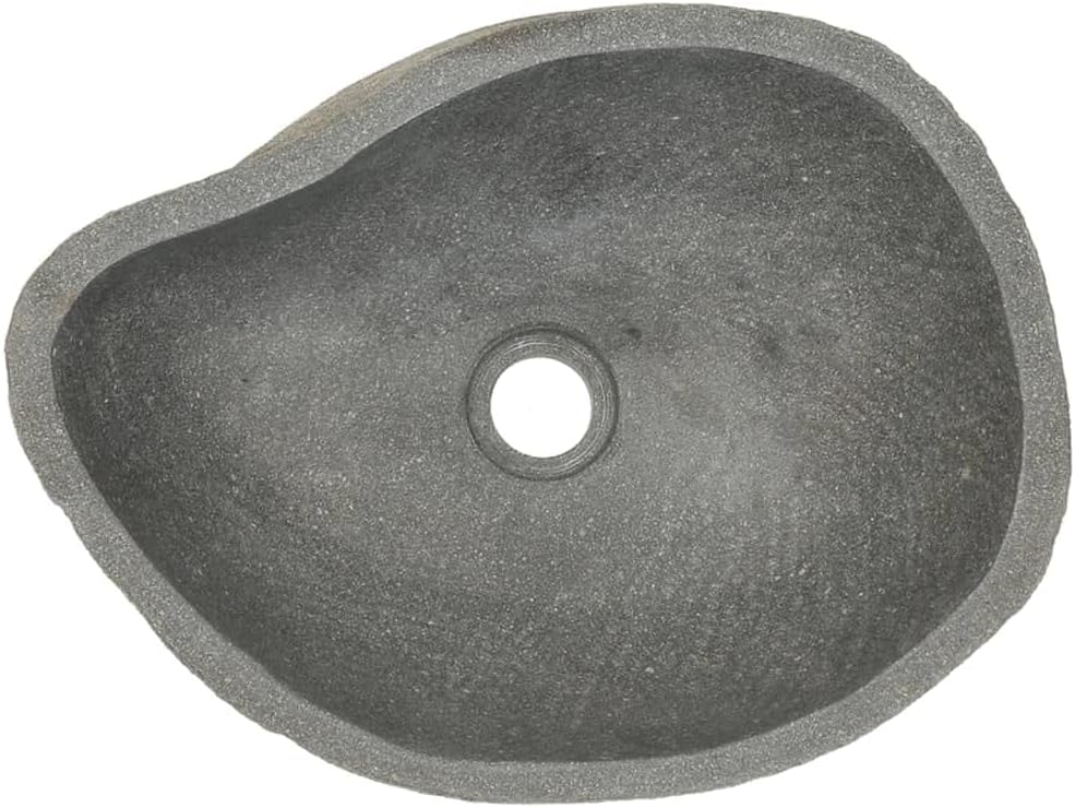 vidaXL Waschbecken Flussstein Naturstein Aufsatzwaschbecken Waschschale Waschtisch Handwaschbecken B