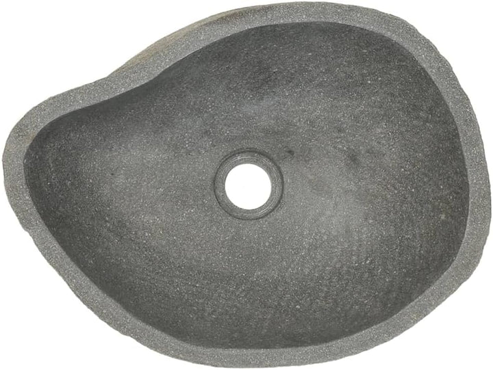 vidaXL Waschbecken Flussstein Naturstein Aufsatzwaschbecken Waschschale Waschtisch Handwaschbecken B