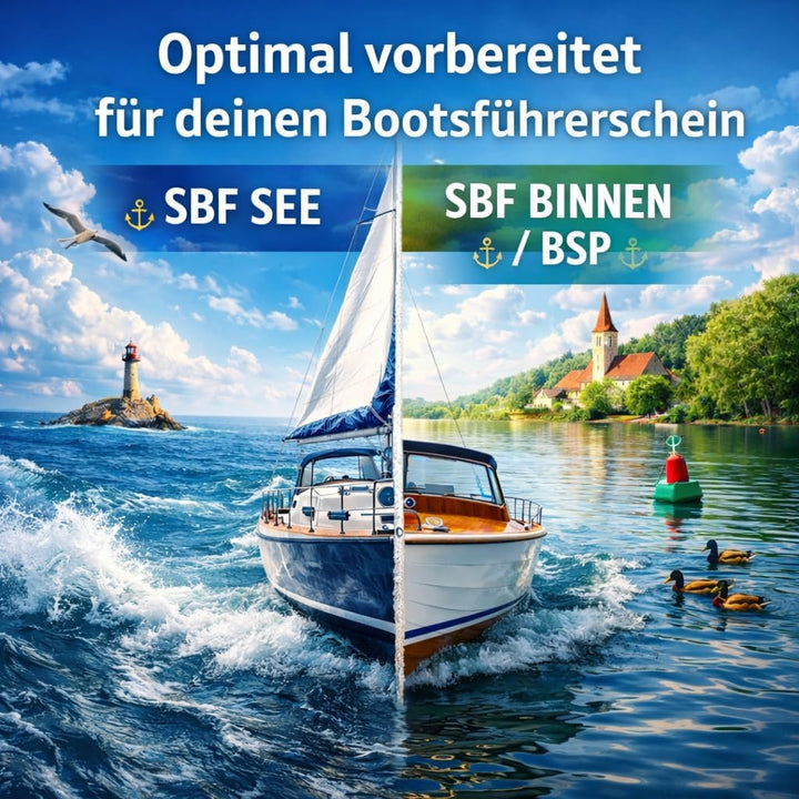 Knoten-Übungsset für den Sportbootführerschein See Binnen SBF mit Video-Anleitung - inkl. 2 x Seilen