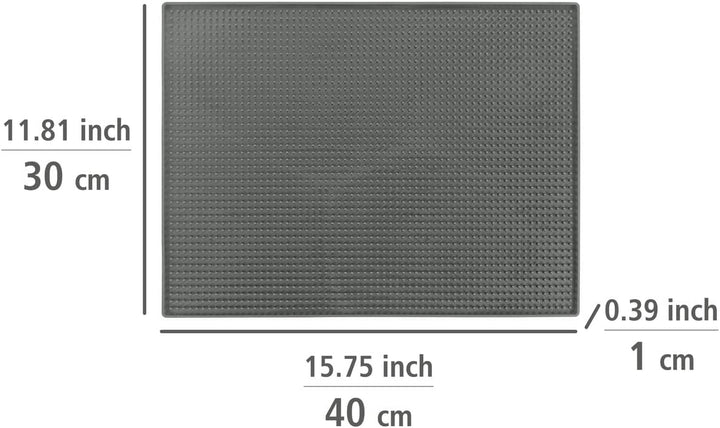 WENKO Geschirr-Abtropfmatte Maxi, extra grosse Gummimatte 40 x 30 cm, mit Noppenstruktur zum Abtropf