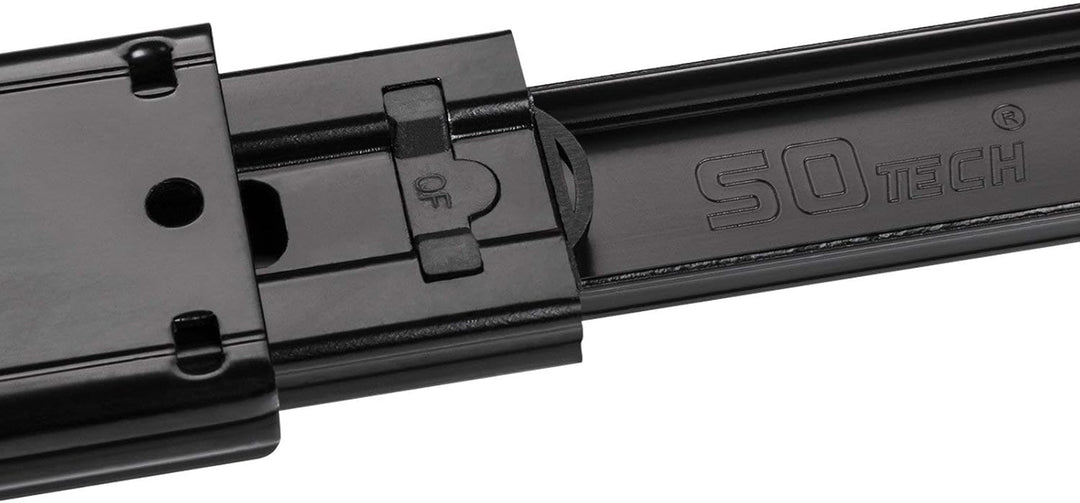 SOTECH 2 Paar (4 Stück) Vollauszüge KV3-45-H45-L550-NF schwarz 550 mm (eingeschoben) Schubladenauszü