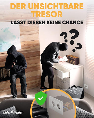 Elder Welder® Steckdosen Safe Tresor Versteck | Jetzt mit Fake-Stecker Funktion | Wandtresor zum Ein