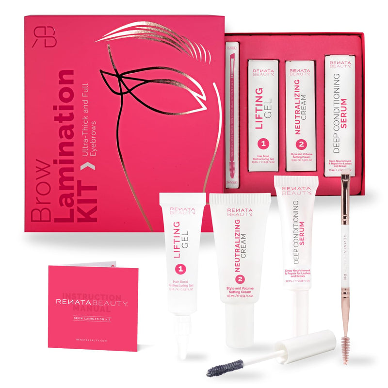 Renata Beauty Augenbrauen-Laminierungs-Kit – DIY Brow Lifting Set für dichtere und langanhaltende Br