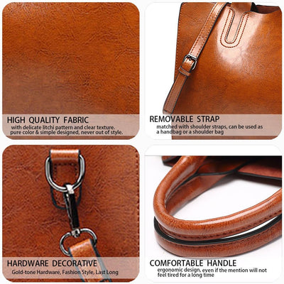 DEERWORD Damen Henkeltaschen Damenhandtaschen Frau Handtaschen Klein PU-Leder Tote Schultertaschen B