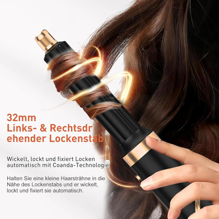 TANSHINE 5 in 1 Hairstyler Auto Air Styler Set, Leicht und Faltbar Haarstyler Heissluftbürste Fföhnb