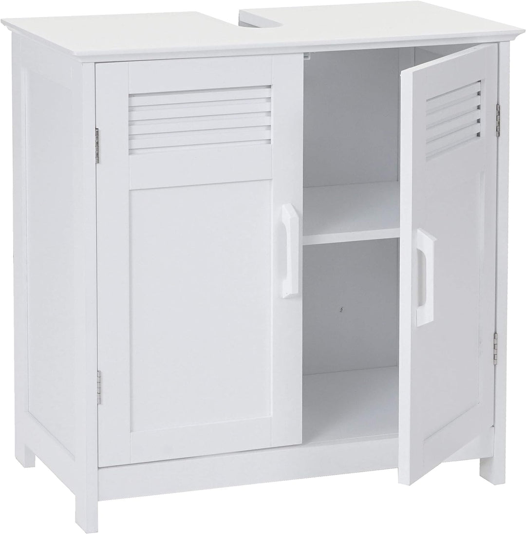 Mendler Waschbeckenunterschrank HWC-A85, Badschrank 60x60x30cm - weiss, Weiss