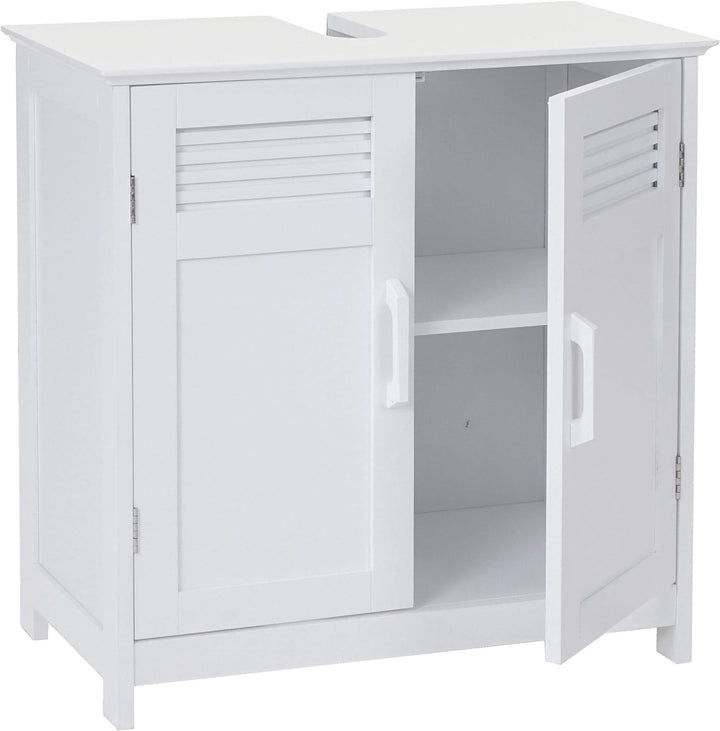 Mendler Waschbeckenunterschrank HWC-A85, Badschrank 60x60x30cm - weiss, Weiss