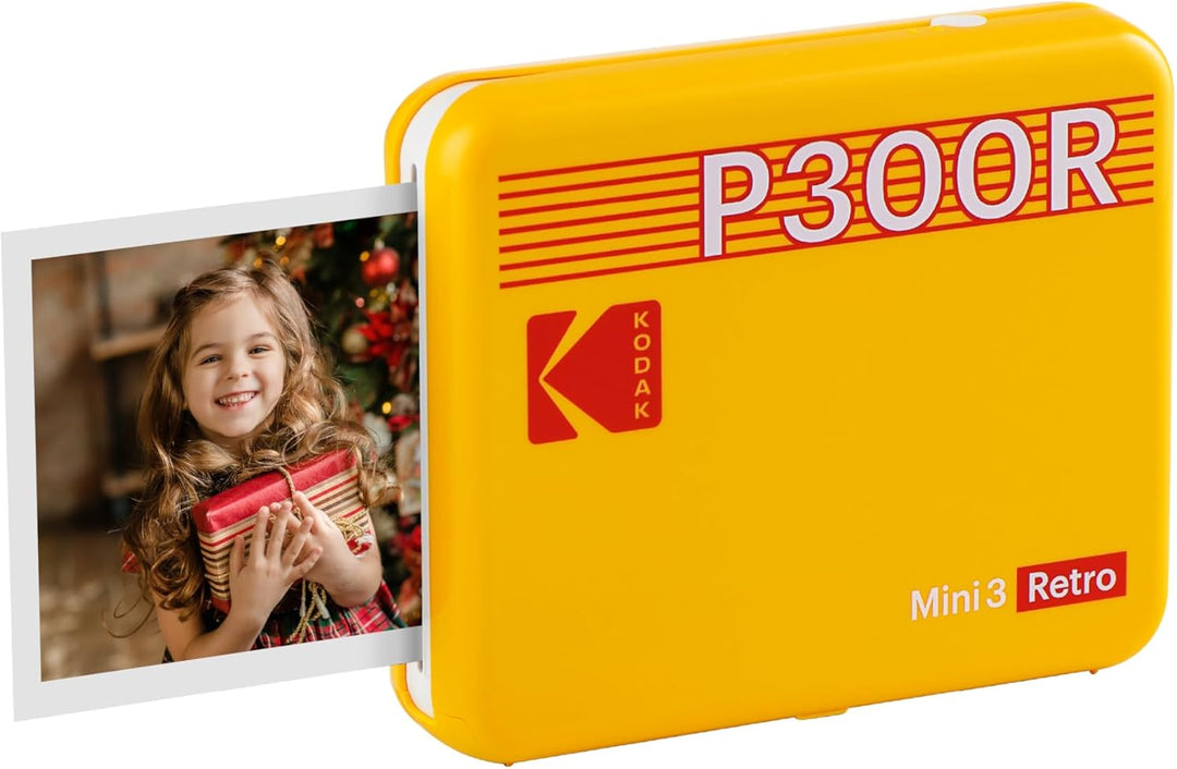 KODAK Mini 3 Retro 4PASS Mobiler Fotodrucker (7,6x7,6cm) - Gelb s gelb, s gelb