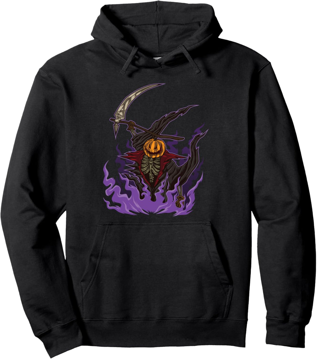 Halloween-Kürbis Sensenmann - Kürbis-Kostüm Pullover Hoodie