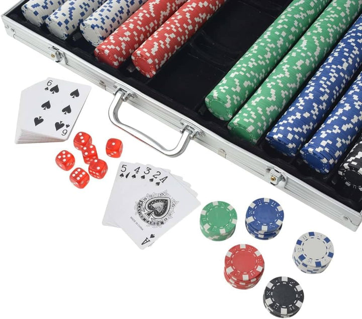 vidaXL Pokerkoffer 1000 Pokerchips Aluminium Koffer Chips Poker Set Pokerset