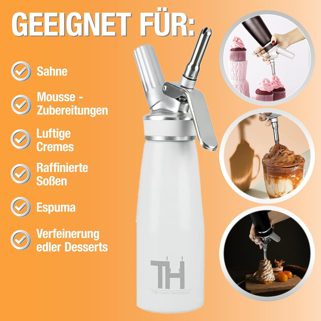Thiru Sahnespender inkl.Toolbox - Note sehr gut - 100 Tage testen - Sahnesyphon mit eBook & 3 Edelst