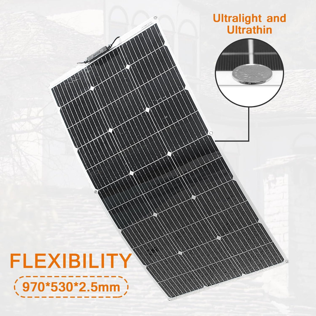 1000W 12V Flexibel Solarpanel 10x100W 18V Monokristalline Photovoltaik Solarmodule für Batterien, Wo