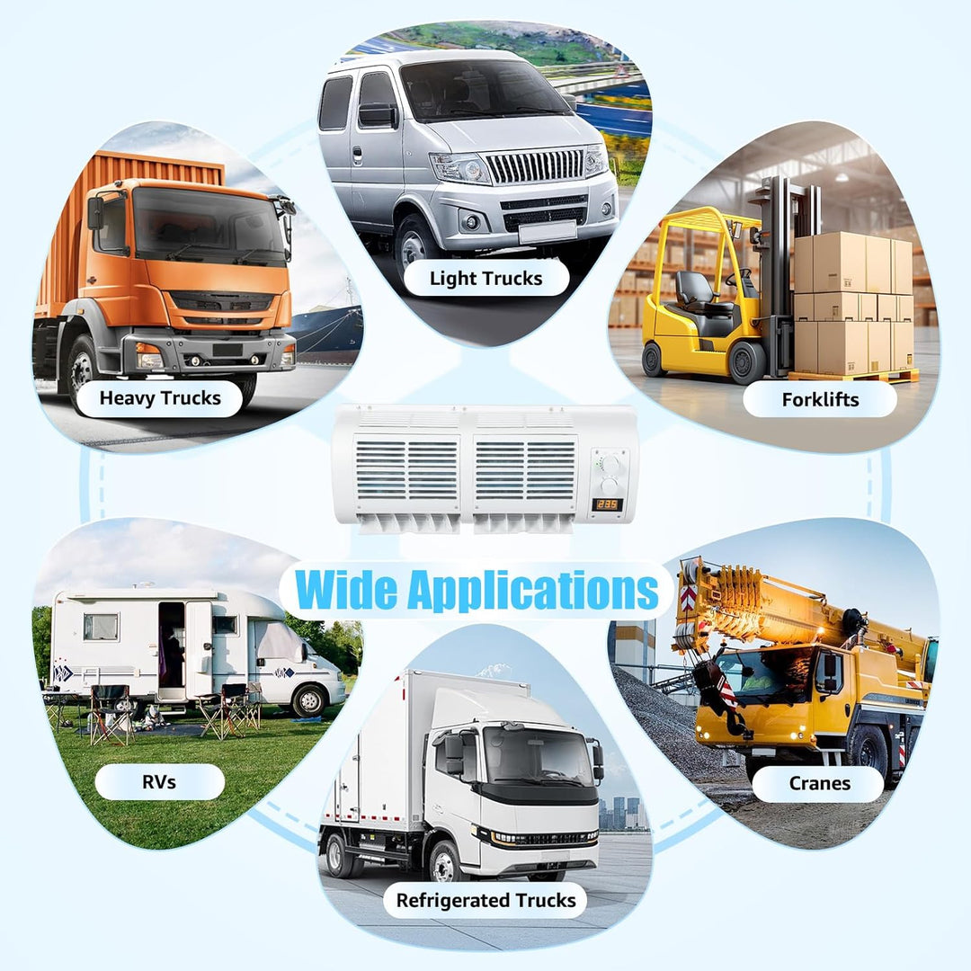 12V LKW Klimaanlage mit LCD Display, 100W Auto Split Klimagerät mit 3 Stufen & Temp Regler, Wandklim