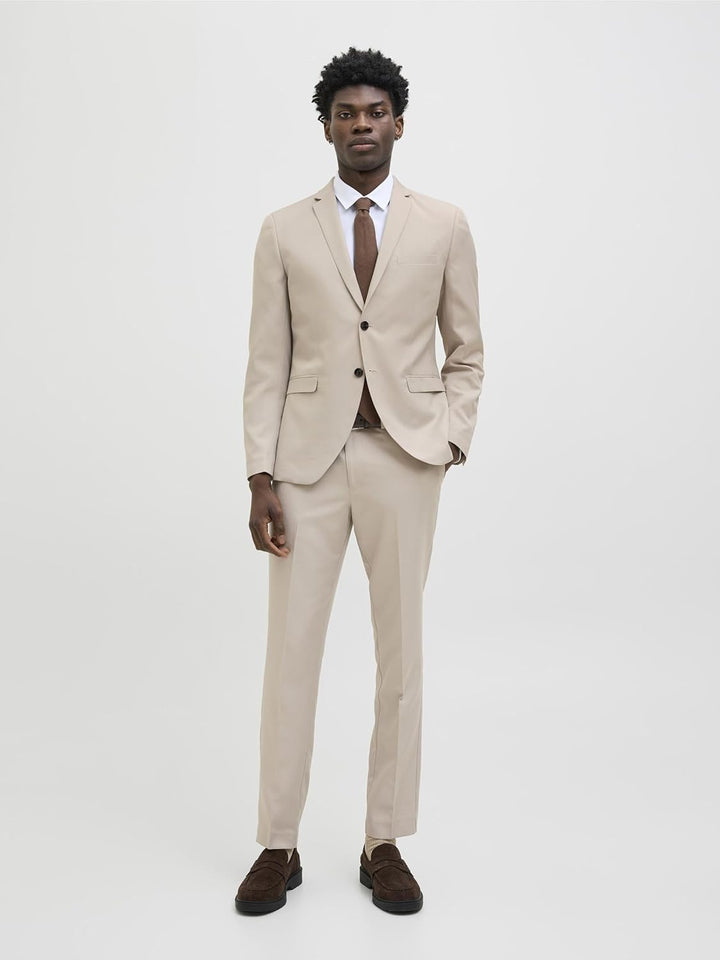 JACK & JONES Male Einreihiger Blazer und Hose JPRCOSTA Super Slim Fit Anzug 56 Pure Cashmere/Fit:sup