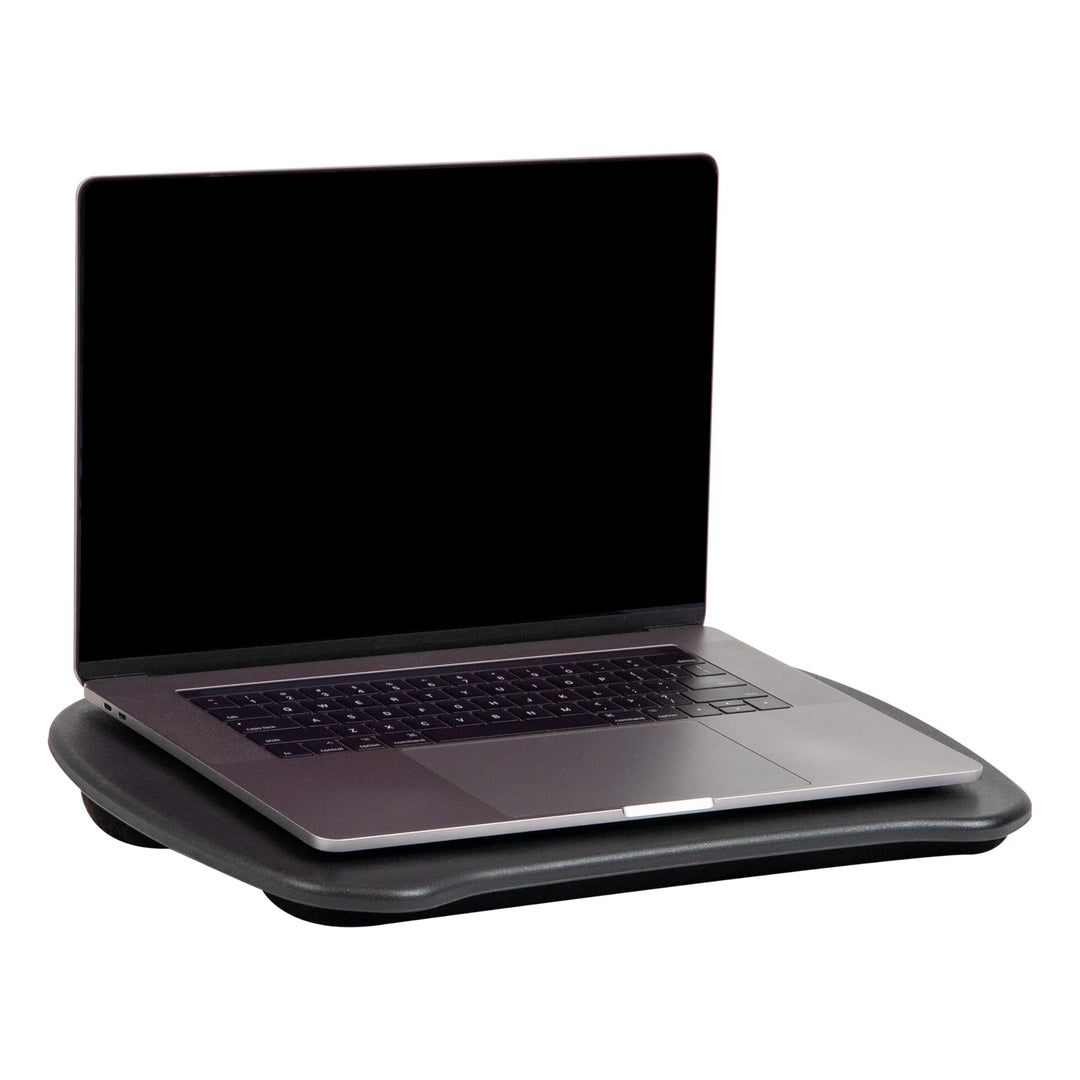Mind Reader Tragbarer Laptop-Schreibtisch mit Griff, integriertes Kissen für Komfort, Schwarz, 12.5