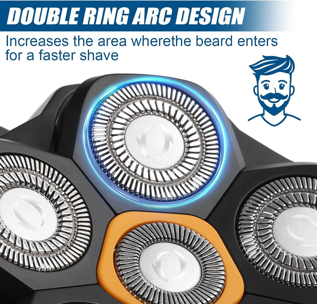 1 Stück 6 Blade Head Shaver Ersatzköpfe kompatibel mit DOAO JoyKoi Solimpia Singphere AEXIRI Head Sh