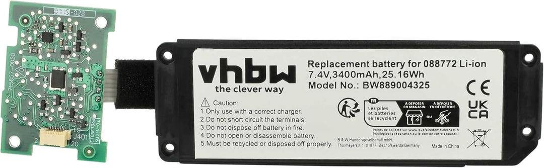 vhbw Akku kompatibel mit Bose SoundLink Mini 2 Lautsprecher Boxen Speaker - Inkl. Leiterplatte (3400