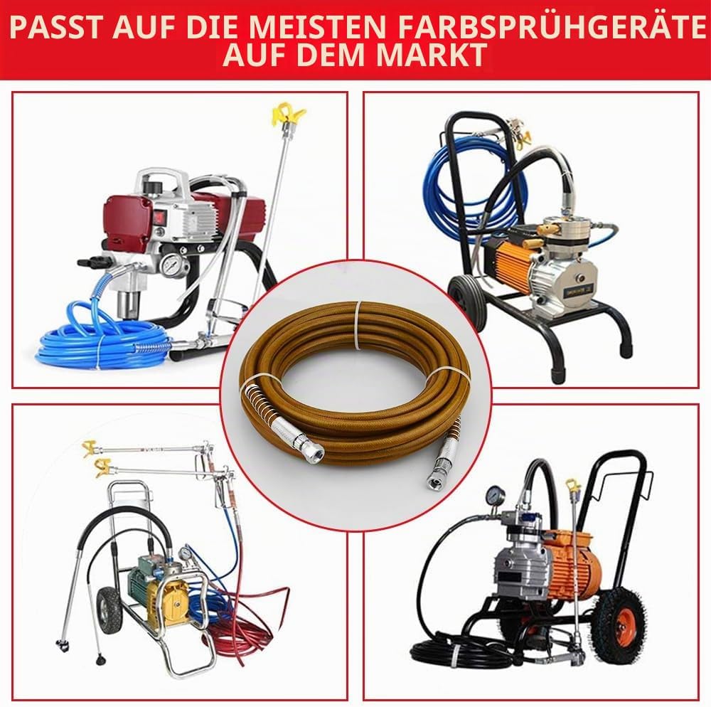 Airless-Sprühschlauch für Airless-Sprühgerät, Hochdruckschlauch (15 Meter) 15 mètres, 15 mètres