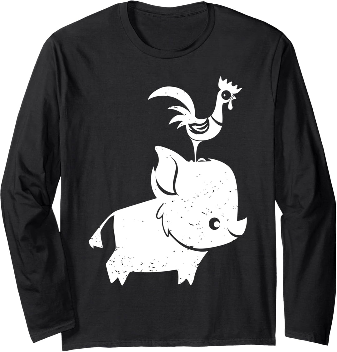 Disney Moana Pua And Hei Hei Profile Stamp Langarmshirt