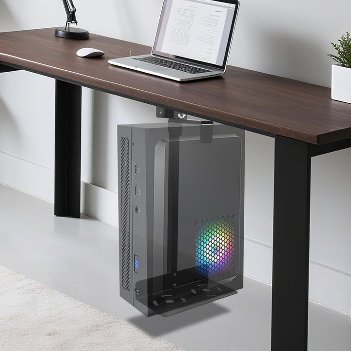 WooDerson Hängende Computer-Host-Halterung, Kaltwalzstahl Computer Aufhängung Halter, Desktop-Host-B