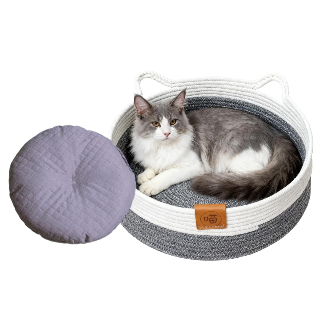 Bett Für Katzen,Waschbares Nest Mit Matte - Schlafbett Und Runder Katzenkorb,für Indoor e Alle Jahre