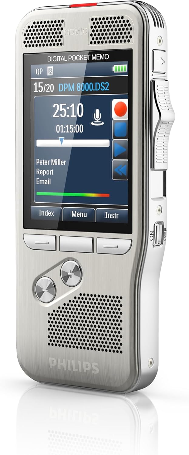 Philips DPM8900/02 Meeting-Recorder-Set, Digitales Diktiergerät inkl. 4 Grenzflächenmikrofonen für 3