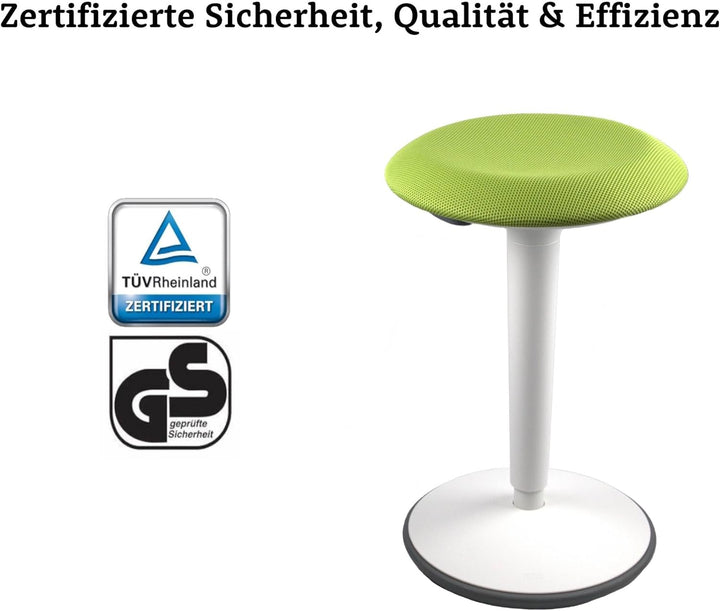Sedus se:fit, Ergonomischer Hocker, Stehhocker, Stehsitz, Stehhilfe, Grün, Grau, Kunststoff, Gummifu