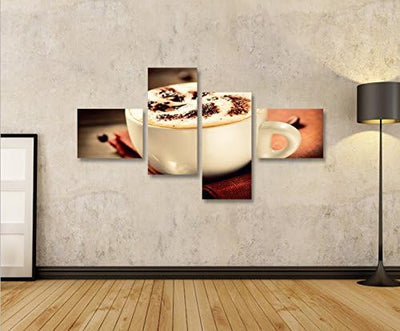 islandburner Bild Bilder auf Leinwand Cappuccino V2 Kaffee Küche 4L XXL Poster Leinwandbild Wandbild