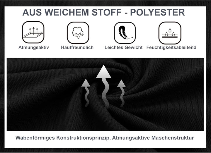 Poloshirt Herren mit Zipper Kurzarm Basic Polo Hemd Schnelltrocknend Golf T-Shirts Sport Atmungsakti
