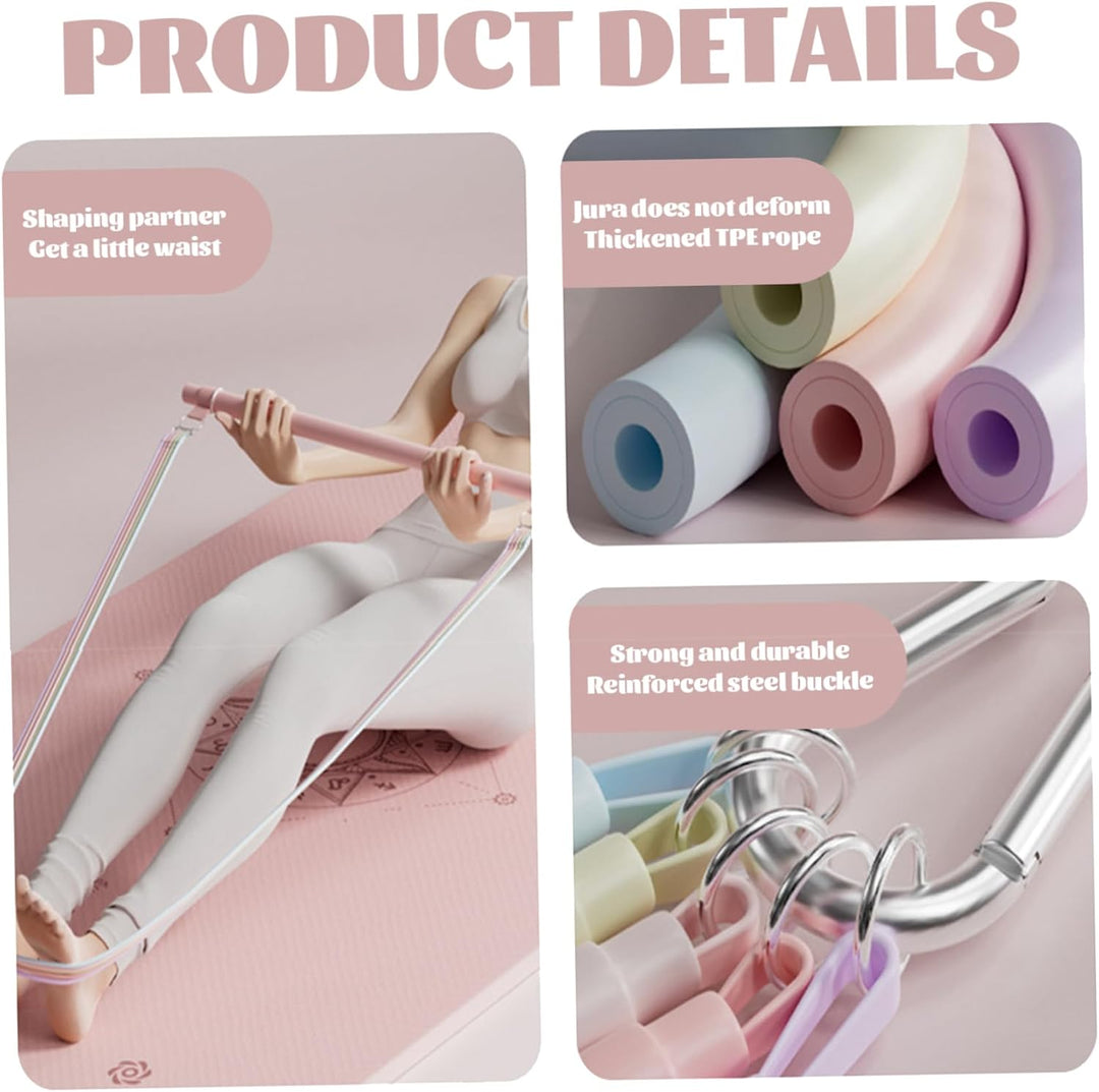 Pilates-Set mit 5 verstellbaren Widerstandsbändern, elastisches Pilates-Essentials-Kit für Heimfitne