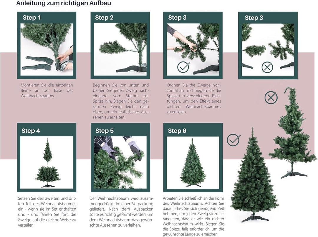 Künstlicher Weihnachtsbaum 120 cm Grün Tannenbaum Christbaum Tanne Unecht Weihnachtsdeko DecoKing Le