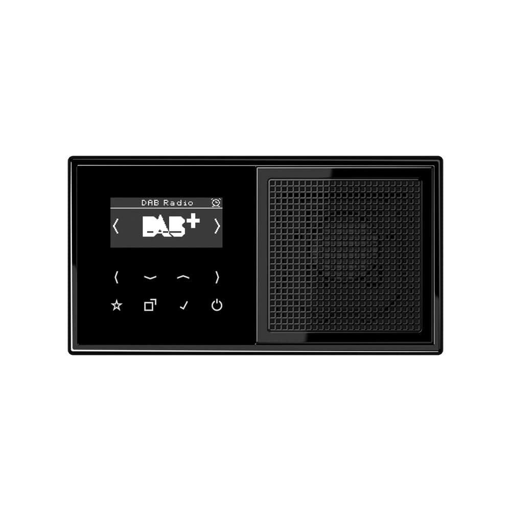 Jung Smart Radio DAB Komplett-Set Schwarz Serie LS DABLS1SW mit Lautsprecher und 2-Fach Rahmen LS982