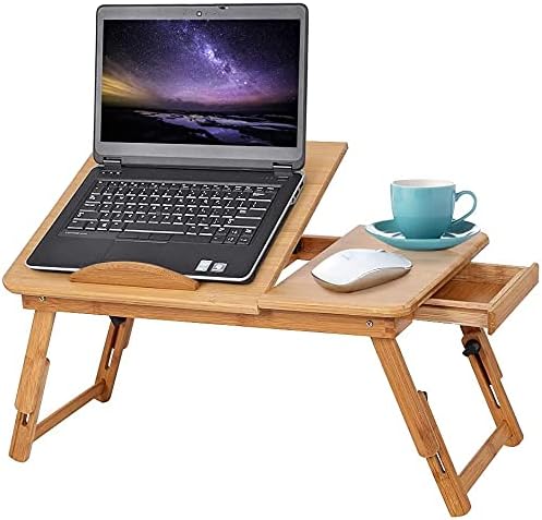 Ejoyous Laptop Stand Betttisch, verstellbar und faltbar 4 Tilt Angles Laptoptisch Notebooktisch Lapd