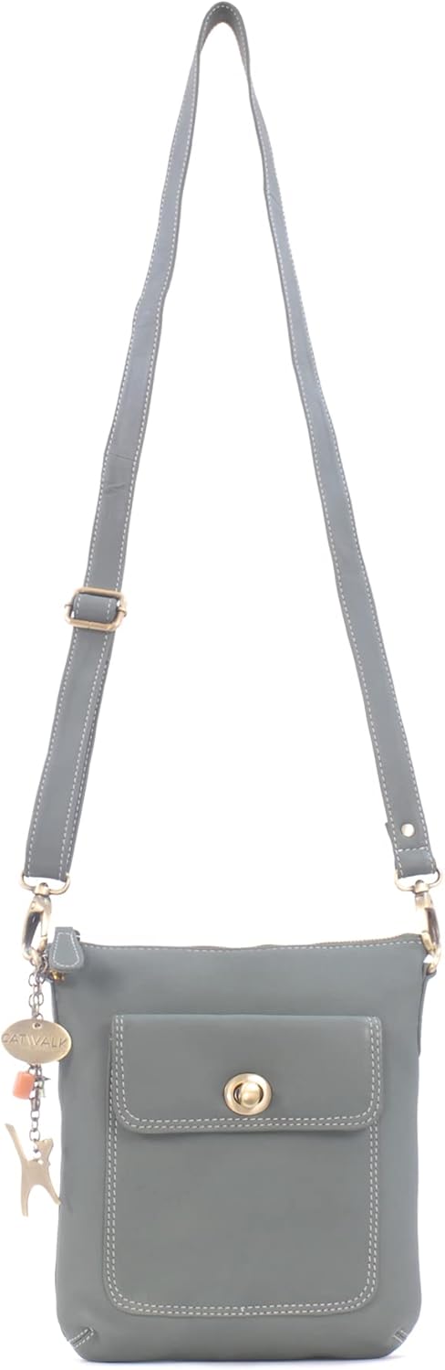 Catwalk Collection Handbags - Leder - Umhängetasche/Schultertasche - LAURA Grün, Grün